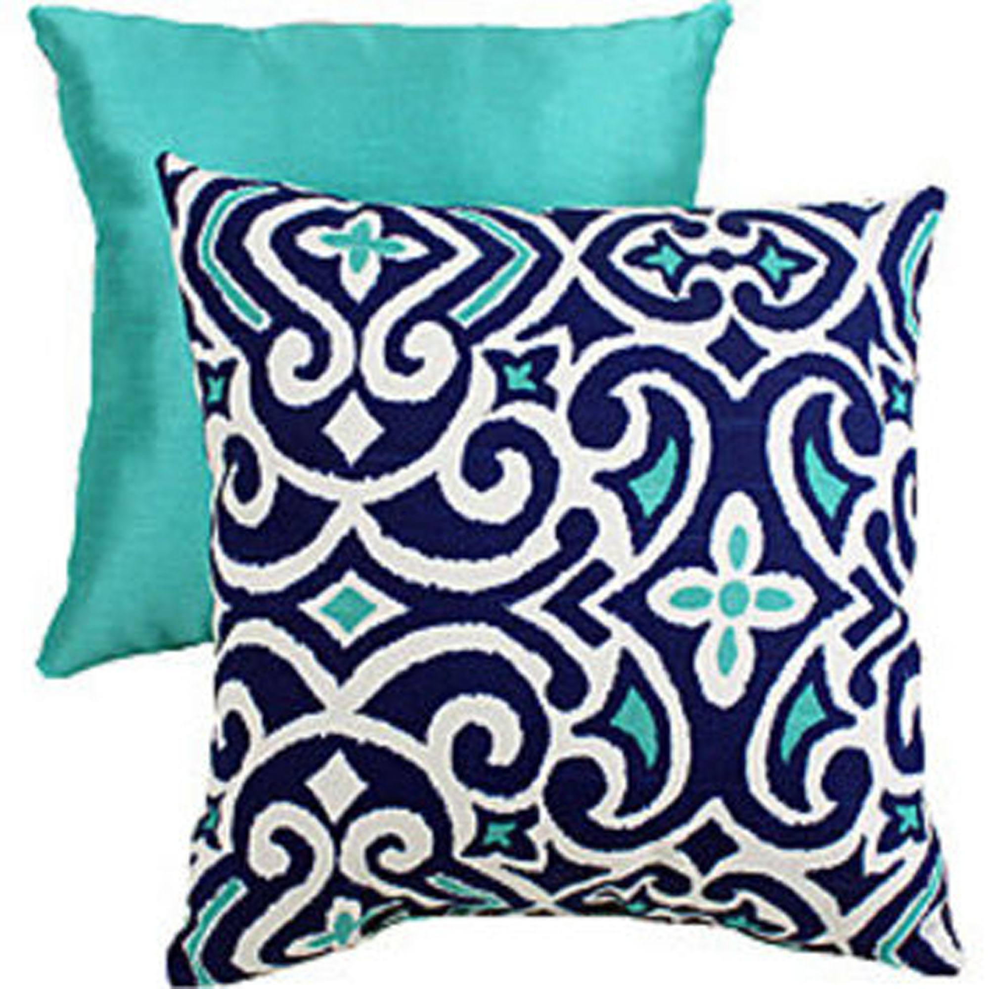 Blue, Solid and Damask Throw Pillows