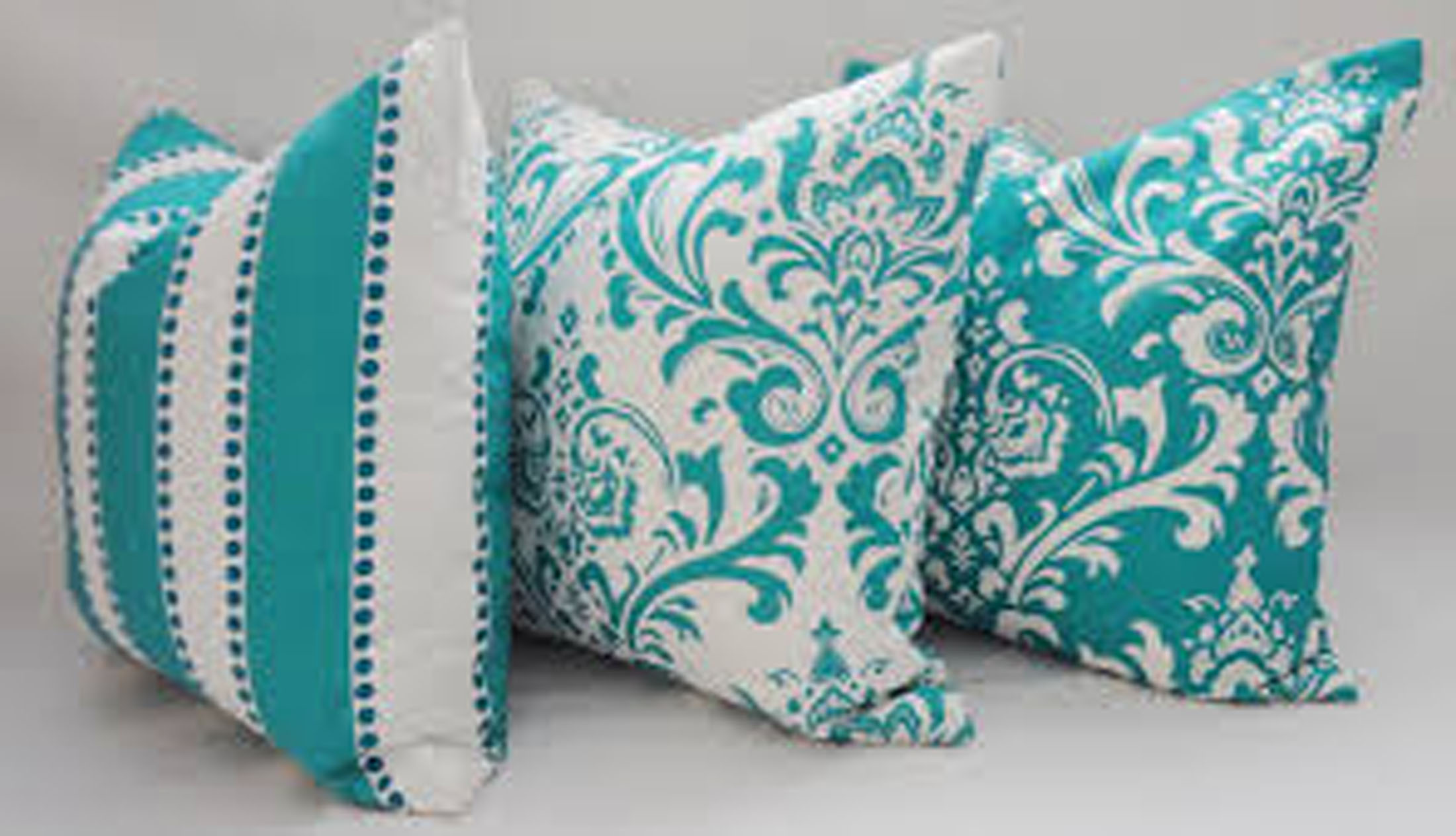 Light Blue, Damask and Stripped Throw Pillows
